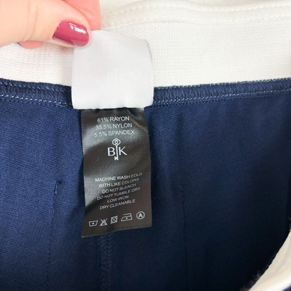 Belyn Key Navy Blue Side Stripe Knit Track Pants Sz S - Picture 9 of 9